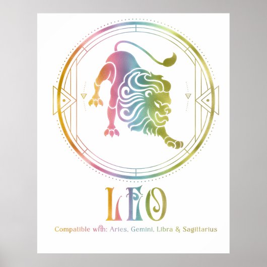 Compatibiliteitsontwerp voor zodiac leo poster (Voorkant)