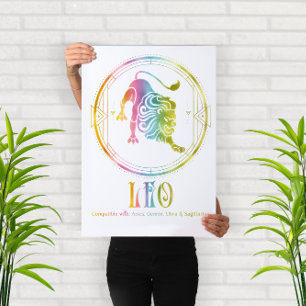 Compatibiliteitsontwerp voor zodiac leo poster