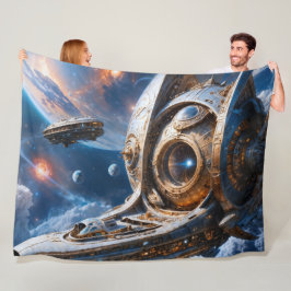 Compellious Galactic Cruiser Al Art beroemd gemaak Fleece Deken