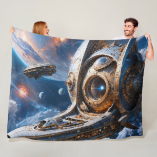 Compellious Galactic Cruiser Al Art beroemd gemaak Fleece Deken
