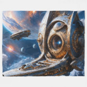 Compellious Galactic Cruiser Al Art beroemd gemaak Fleece Deken (Voorkant (Horizontaal))