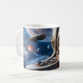 Compellious Galactic Cruiser Al Art beroemd gemaak Koffiemok (Voorkant links)