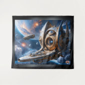 Compellious Galactic Cruiser Al Art beroemd gemaak Wandkleed (Voorkant (horizontaal))