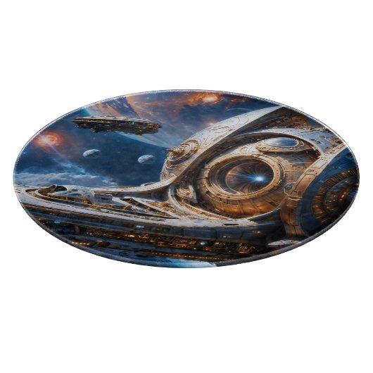 Compellious Galactic Cruiser Al Art door Xzendor7 Snijplank (Hoek)