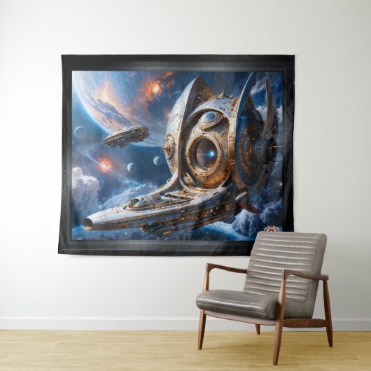 Compellious Galactic Cruiser Al Art door Xzendor7 Wandkleed (In Situ (horizontaal))