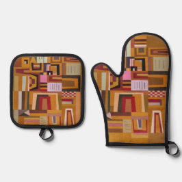 Compensation, Kandinsky Inspired Geometric Art Ovenwant & Pannenlap Set