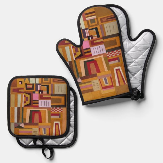 Compensation, Kandinsky Inspired Geometric Art Ovenwant & Pannenlap Set (Voorkant / Achterkant)