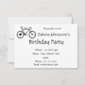 Competitief fietsverjaardagsfeest kaart (Achterkant)