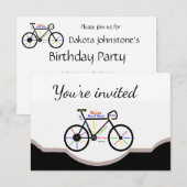 Competitief fietsverjaardagsfeest kaart (Voorkant / Achterkant)
