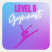 Competitief niveau 5 Gymnastiek Inspiratie Vierkante Sticker (Voorkant)