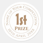 Competition 1st Prize Trophy Award Ronde Sticker (Voorkant)
