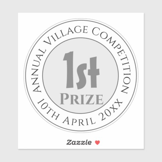 Competition 1st Prize Trophy Award Sticker (Vel)