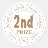 Competition 2nd Prize Trophy Award Ronde Sticker (Voorkant)
