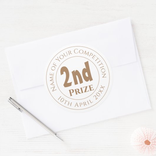 Competition 2nd Prize Trophy Award Ronde Sticker (Envelop)