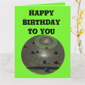 Competition Lawn Bowl, Large Birthday Logo Kaart (Gele Bloem)