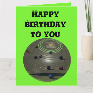 Competition Lawn Bowl, Large Birthday Logo Kaart