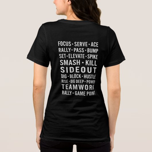 Competitive Volleyball Themed Tri-Blend Shirt (Achterkant)