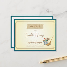 'Compleet Schoonmaak' Grappige Cadeaubon Briefkaart
