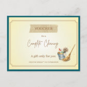 'Compleet Schoonmaak' Grappige Cadeaubon Briefkaart (Voorkant)