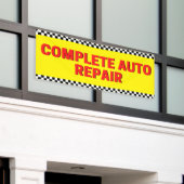 Complete Auto Repair Geruite Vlag Groot Geel Spandoek (Buitenkant Gebouw)