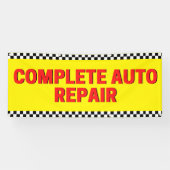 Complete Auto Repair Geruite Vlag Groot Geel Spandoek (Horizontaal)