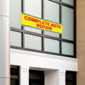 Complete Auto Repair Geruite Vlag Groot Geel Spandoek (Buitenkant Gebouw)