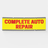 Complete Auto Repair Geruite Vlag Groot Geel Spandoek (Horizontaal)