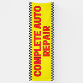 Complete Auto Repair Geruite Vlag Groot Geel Spandoek (Verticaal)
