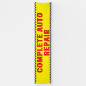 Complete Auto Repair Geruite Vlag Groot Geel Spandoek (Verticaal)