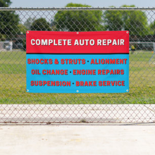 Complete Auto Reparatie Vering Remmen Motor Spandoek