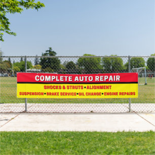 Complete Auto Reparatie Vering Remmen Motor Spandoek