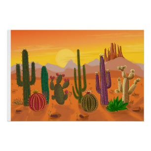 Complete cactus variëteiten, stekelige planten perfect poster