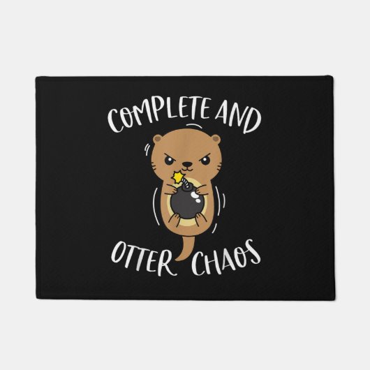 Complete en Otter Chaos Funny Cute Zee Otter Pun Deurmat (Voorkant)
