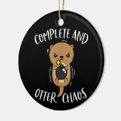 Complete en Otter Chaos Funny Cute Zee Otter Pun Keramisch Ornament (Links)