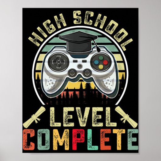 Complete gamer-school op hoog niveau Afstuderen Poster (Voorkant)