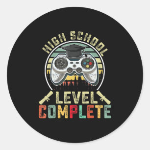 Complete gamer-school op hoog niveau Afstuderen Ronde Sticker