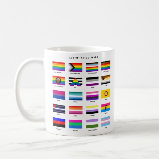 Complete LGBTQ+ Pride Flaggids Koffiemok (Links)
