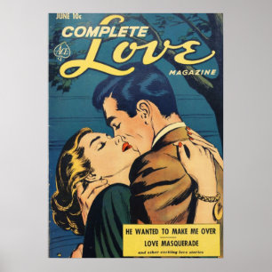 Complete Love Retro Comic Book Hoesje Poster