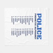 Complete Politie Fonetisch A tot Z alfabet Fleece Deken (Voorkant (Horizontaal))
