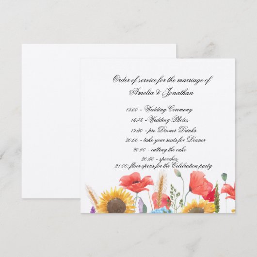 Completely Customisable Program/ Order of servie Programmakaart (Voorkant / Achterkant)