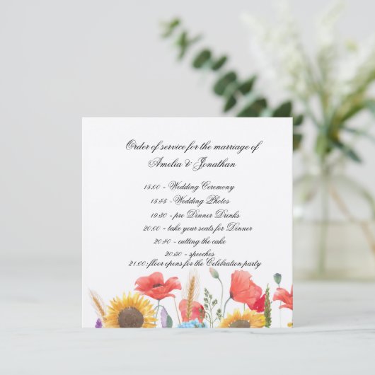 Completely Customisable Program/ Order of servie Programmakaart (Staand voorkant)