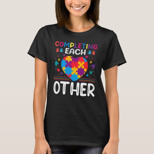 Completing Each Others Autism Awareness Support A T-shirt (Voorkant)
