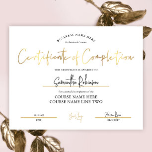 Completion Faux Gold Beauty Award