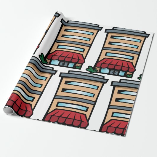 Complex bouwen cadeaupapier (Uitgerold)