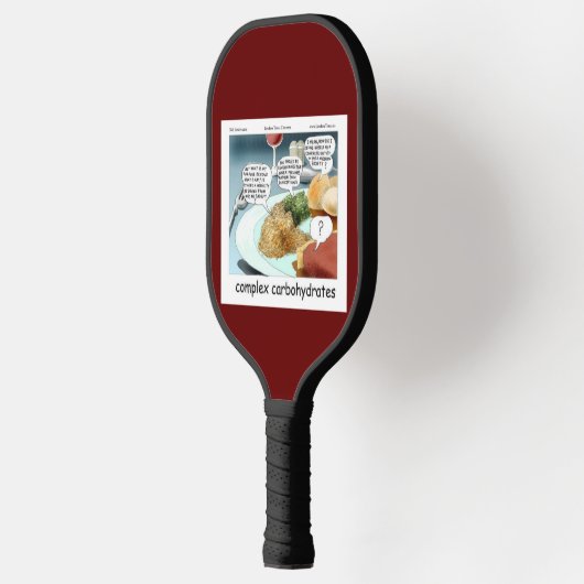 Complex Carbs Grappige Filosofie Foodie Cartoon Pickleball Paddle (Links)