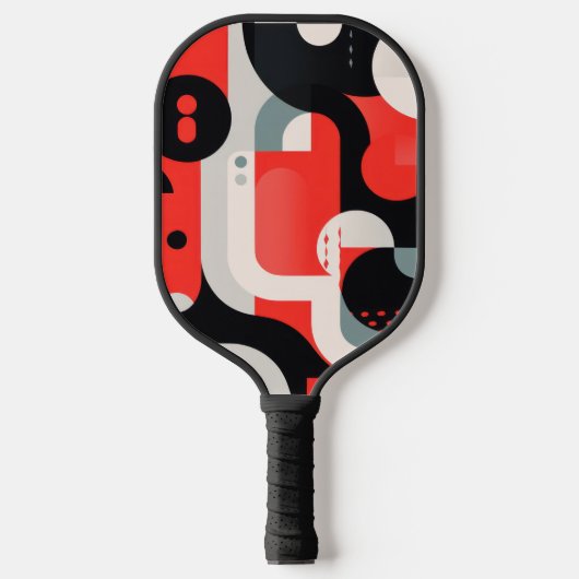 Complex design met vormen en stippen pickleball paddle (Voorkant)