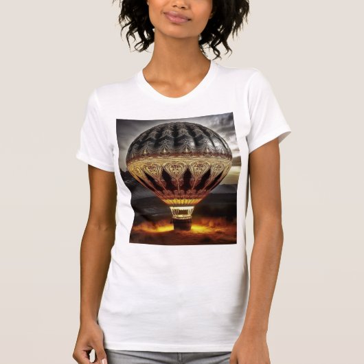 Complex Design On Semi Transparent Hot Air Balloon T-shirt (Voorkant)