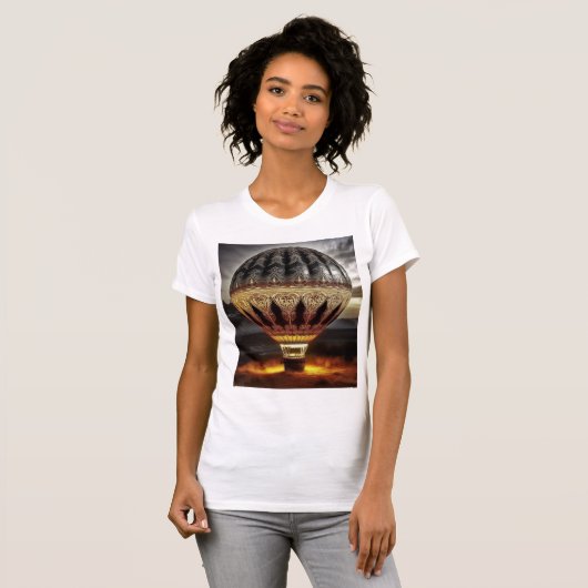 Complex Design On Semi Transparent Hot Air Balloon T-shirt (Voorkant volledig)