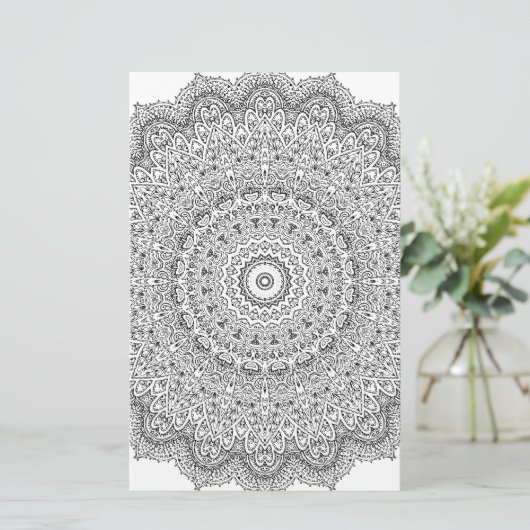 Complex Mandala Pattern Briefpapier (Staand voorkant)