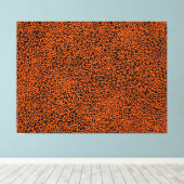 Complex netwerk - Oranje op zwart Canvas Afdruk (Insitu (Houten vloer))